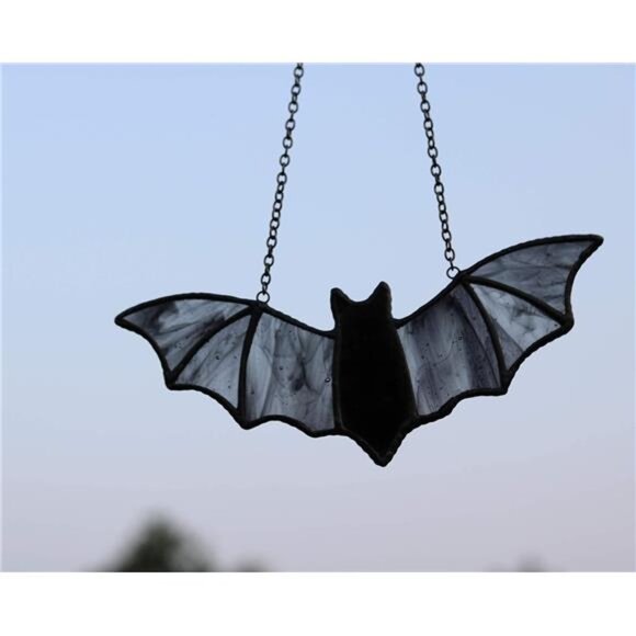 Bat Stained Glass Window Hanging Suncatcher for Window,Halloween Bat Decoration - Picture 4 of 7